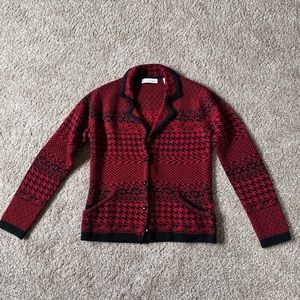 Coldwater Creek Red and Black Cardigan